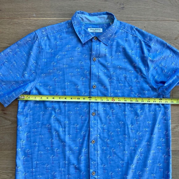 Tommy Bahama Shirt Mens XL Blue Island Zone Mojito Bay Palm Row Coolmax Jacquard - Picture 4 of 8